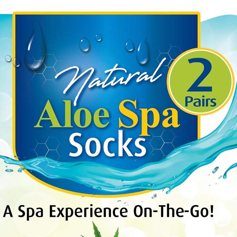 Cloudz - Pink Natural Aloe Vera Spa Socks - (2 Pairs/Assorted Solid & Patterned) - Image 5